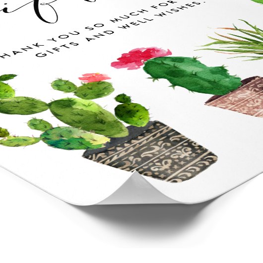 Boho Waterverf Potted Cactus Kaarten en geschenken Poster (Hoek)