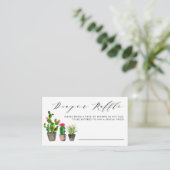 Boho Waterverf Potted Cactus Luier Raffle Spel Informatiekaartje (Staand voorkant)