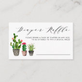 Boho Waterverf Potted Cactus Luier Raffle Spel Informatiekaartje (Voorkant)