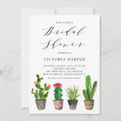 Boho Waterverf Potted Cactus Zomer Vrijgezellenfee Kaart (Voorkant)