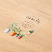 Boho Waterverf Potted Houseplants Afstuderen Acryl Uitnodigingen (Laagn)