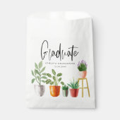 Boho Waterverf Potted Houseplants Afstuderen Bedankzakje (Voorkant)