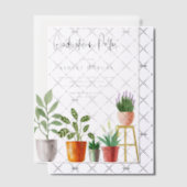 Boho Waterverf Potted Houseplants Afstuderen Vellum Uitnodigingen (Offset (Uitnodiging))