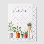 Boho Waterverf Potted Houseplants Afstuderen Vellum Uitnodigingen (Offset (Uitnodiging))