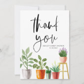 Boho Waterverf Potted Houseplants Baby Shower Bedankkaart (Voorkant)