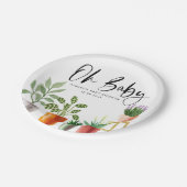 Boho Waterverf Potted Houseplants Baby shower Papieren Bordje (Gekanteld)