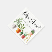 Boho Waterverf Potted Houseplants Baby shower Servet (Hoek)