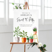 Boho Waterverf Potted Houseplants Swet 16 Party Poster
