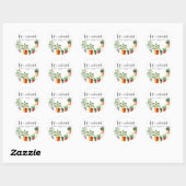 Boho Waterverf Potted Houseplants Verjaardagsfeest Ronde Sticker (Vel)