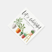 Boho Waterverf Potted Houseplants Vrijgezellenfees Servet (Hoek)