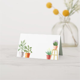 Boho Waterverf Potted kamerplanten bruiloft Plaatskaartje