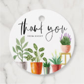 Boho Waterverf Potted kamerplanten Dank u Bedankjes Labels (Voorkant)