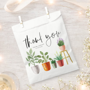 Boho Waterverf Potted kamerplanten Dank u Bedankzakje