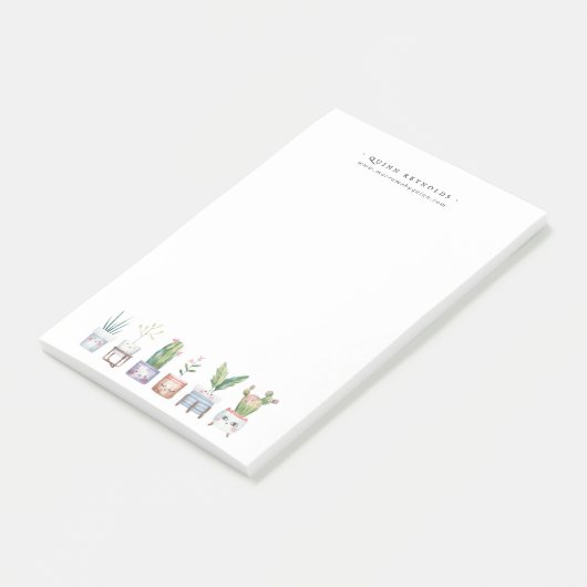 Boho Waterverf Potted Plant | Monogrammofoonwerk Post-it® Notes (Schuin)