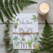 Boho Waterverf Potted Planten Baby shower Kaart