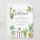 Boho Waterverf Potted Planten Bridal Brunch Kaart (Voorkant)