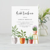 Boho Waterverf Potted Planten Bruids Luncheon Kaart (Staand voorkant)