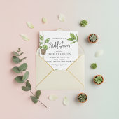 Boho Waterverf Potted Planten Vrijgezellenfeest Kaart