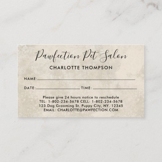 Boho Waterverf Puppy Dogs Pet Groomer Herinnering Afsprakenkaartje (Achterkant)