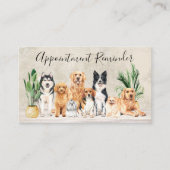 Boho Waterverf Puppy Dogs Pet Groomer Herinnering Afsprakenkaartje (Voorkant)