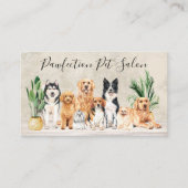 Boho Waterverf Puppy Dogs Pet Sitter Dog Groomer Visitekaartje (Voorkant)
