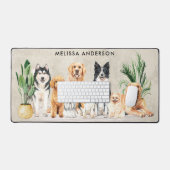 Boho Waterverf Puppy Dogs Walking Dog Groomer Pet Bureaumat (Keyboard & Muis)