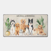 Boho Waterverf Puppy Dogs Walking Dog Groomer Pet Bureaumat (Voorkant)