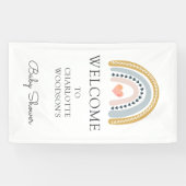 Boho Waterverf Rainbow Baby shower Banner (Horizontaal)