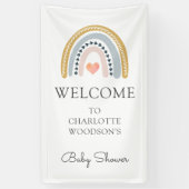 Boho Waterverf Rainbow Baby shower Banner (Verticaal)