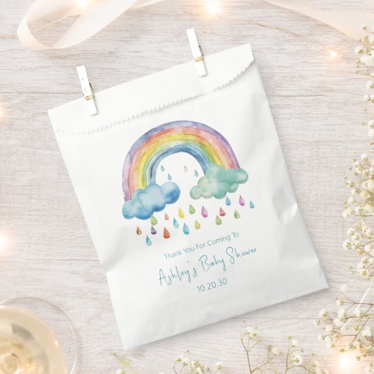 Boho Waterverf Rainbow Baby shower Bedankzakje (Geknipt)