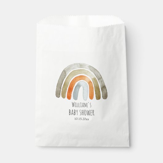 Boho Waterverf Rainbow Baby shower Bedankzakje (Voorkant)