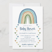 Boho Waterverf Rainbow Baby shower Blue Kaart (Voorkant)
