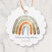 Boho Waterverf Rainbow Baby shower Dank u wel Bedankjes Labels (Achterkant)