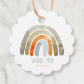 Boho Waterverf Rainbow Baby shower Dank u wel Bedankjes Labels (Voorkant)