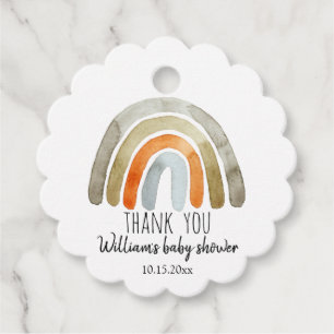 Boho Waterverf Rainbow Baby shower Dank u wel Bedankjes Labels