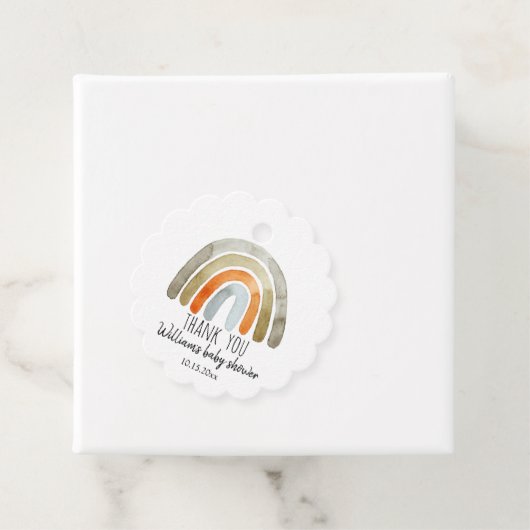 Boho Waterverf Rainbow Baby shower Dank u wel Bedankjes Labels (In situ)