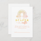 Boho Waterverf Rainbow Baby shower Diaper Raffle Informatiekaartje (Voorkant / Achterkant)