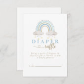 Boho Waterverf Rainbow Baby shower Diaper Raffle Informatiekaartje (Voorkant / Achterkant)