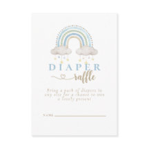 Boho Waterverf Rainbow Baby shower Diaper Raffle