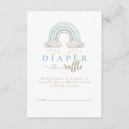 Boho Waterverf Rainbow Baby shower Diaper Raffle Informatiekaartje