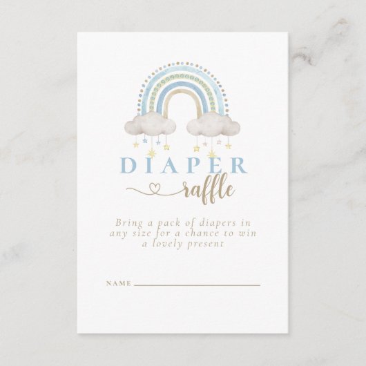 Boho Waterverf Rainbow Baby shower Diaper Raffle Informatiekaartje (Voorkant)