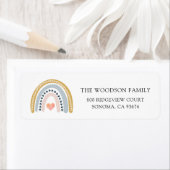 Boho Waterverf Rainbow Baby shower Etiket (Insitu)