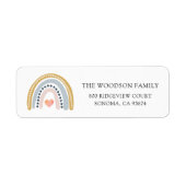 Boho Waterverf Rainbow Baby shower Etiket (Voorkant)