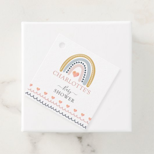 Boho Waterverf Rainbow Baby shower Gift Bedankjes Labels (In situ)