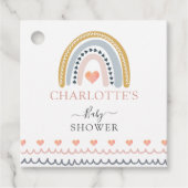 Boho Waterverf Rainbow Baby shower Gift Bedankjes Labels (Voorkant)