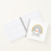 Boho Waterverf Rainbow Baby shower Guest Notitiebo Notitieboek (Binnen)