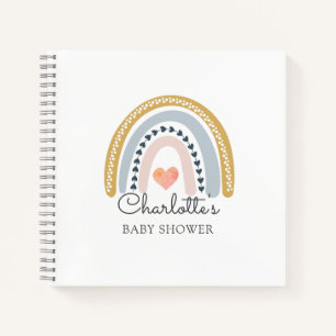 Boho Waterverf Rainbow Baby shower Guest Notitieboek