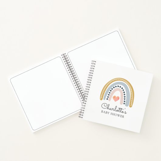 Boho Waterverf Rainbow Baby shower Guest Notitieboek (Binnen)