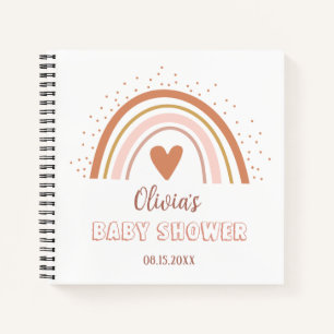 Boho Waterverf Rainbow Baby shower Guest Notitieboek