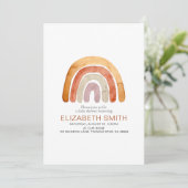 Boho Waterverf Rainbow Baby shower Kaart (Staand voorkant)